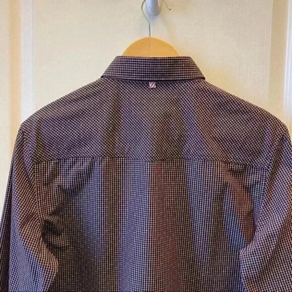 English Laundry John Lennon Plaid Button Down Long Sleeve Shirt Black Red Small - Picture 7 of 16